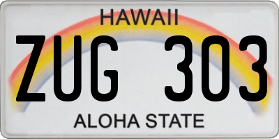 HI license plate ZUG303