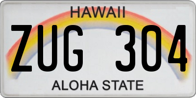 HI license plate ZUG304