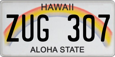 HI license plate ZUG307
