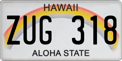 HI license plate ZUG318