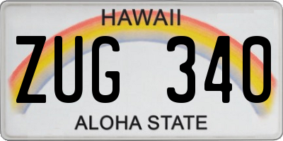 HI license plate ZUG340