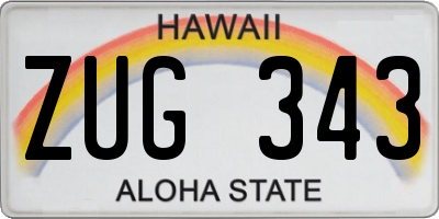 HI license plate ZUG343