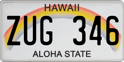 HI license plate ZUG346