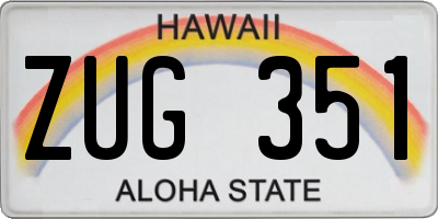 HI license plate ZUG351