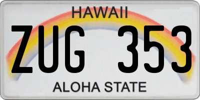 HI license plate ZUG353