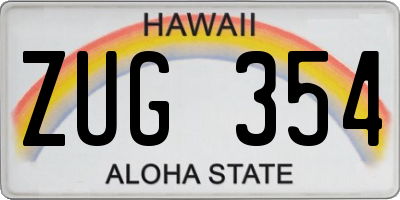 HI license plate ZUG354