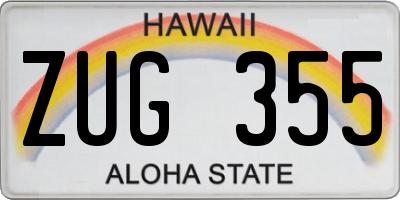 HI license plate ZUG355