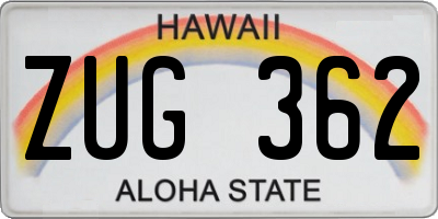 HI license plate ZUG362