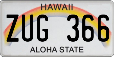 HI license plate ZUG366