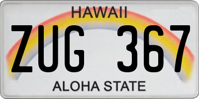 HI license plate ZUG367