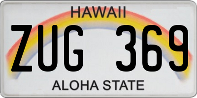 HI license plate ZUG369