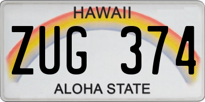 HI license plate ZUG374