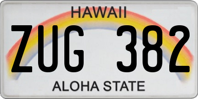 HI license plate ZUG382