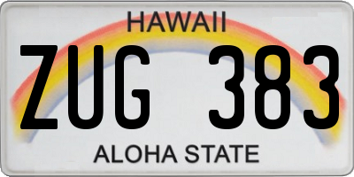 HI license plate ZUG383