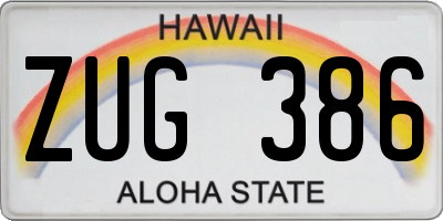 HI license plate ZUG386