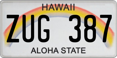 HI license plate ZUG387