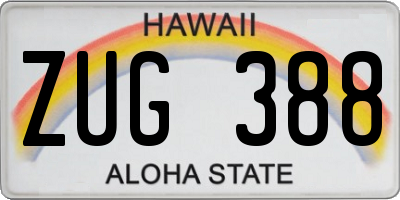HI license plate ZUG388