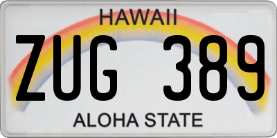HI license plate ZUG389