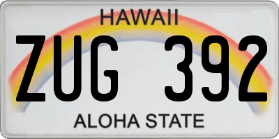 HI license plate ZUG392