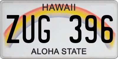 HI license plate ZUG396