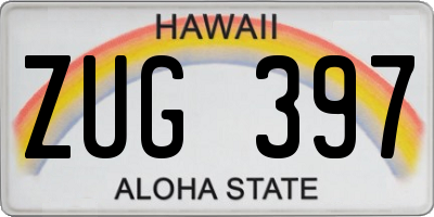 HI license plate ZUG397