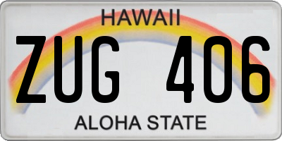 HI license plate ZUG406