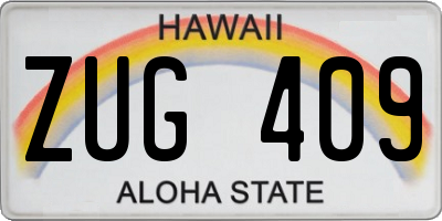HI license plate ZUG409