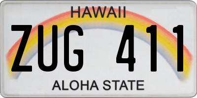 HI license plate ZUG411