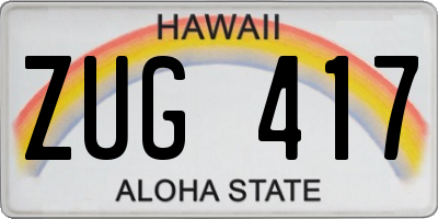HI license plate ZUG417