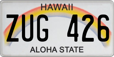 HI license plate ZUG426
