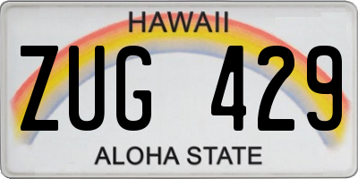 HI license plate ZUG429