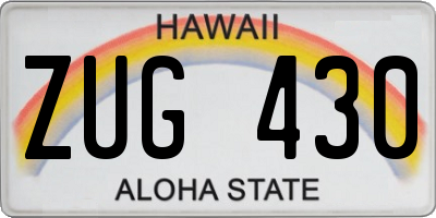 HI license plate ZUG430
