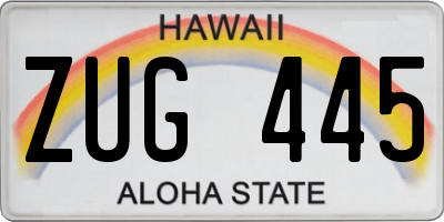 HI license plate ZUG445