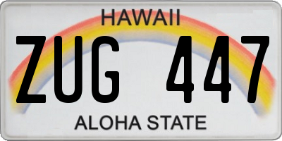 HI license plate ZUG447