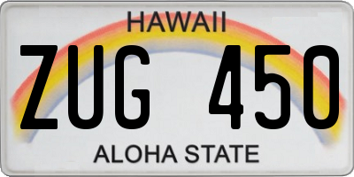 HI license plate ZUG450