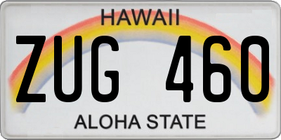 HI license plate ZUG460