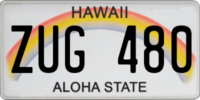 HI license plate ZUG480
