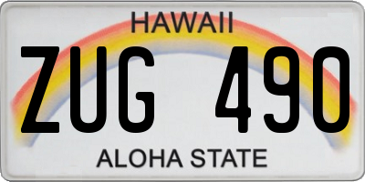 HI license plate ZUG490