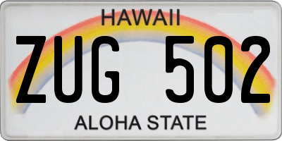HI license plate ZUG502