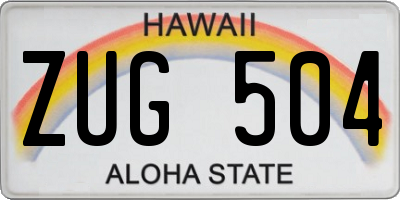 HI license plate ZUG504