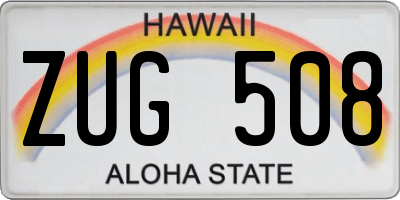 HI license plate ZUG508