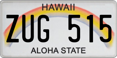 HI license plate ZUG515