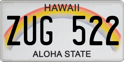 HI license plate ZUG522