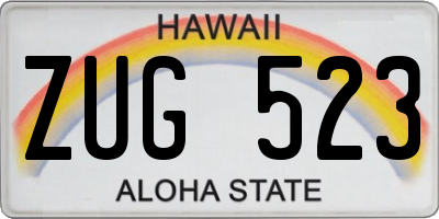 HI license plate ZUG523