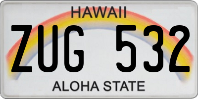 HI license plate ZUG532