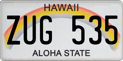 HI license plate ZUG535