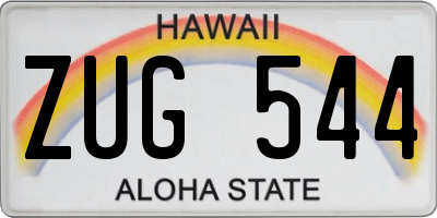 HI license plate ZUG544