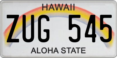 HI license plate ZUG545