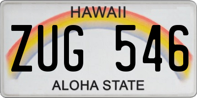 HI license plate ZUG546