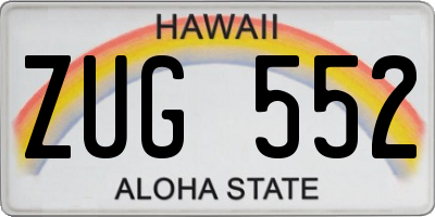 HI license plate ZUG552